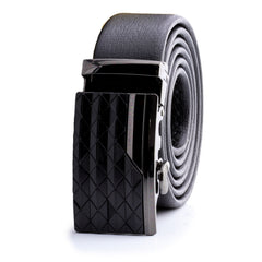 Men's Stainless Steel Black Belt with Black Buckle - perfect fit, no holes needed