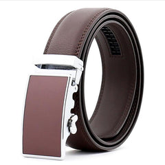 Amedeo Men’s Brown Ratchet Belt – Steel Automatic Buckle | Adjustable 26”–52”
