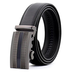 Men's Stainless Steel Belt with Black Buckle