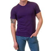 Purple T-Shirt - Premium Cotton Crew Neck Short Sleeve T-Shirts - European Made