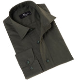Men's Khaki Linen Shirt - Luxury Tailor Fit European Made Button-Up
