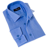 Men’s Sky Blue Linen Shirt - Luxury Tailor Fit European Made Button-Up