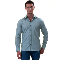 Men’s Blue Linen Shirt - Luxury Tailor Fit European Made Button-Up