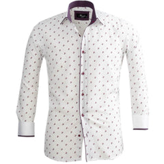 White Purple Mens Slim Fit Designer Dress Shirt - tailored Cotton Shirts for Work and Casual Wear - Amedeo Exclusive