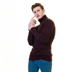 Full Dark Black European Wool Luxury Zippered With Sweater Jacket Warm Winter Tailor Fit