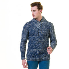 Denim Color European Wool Luxury Zippered With Sweater Jacket Warm Winter Tailor Fit