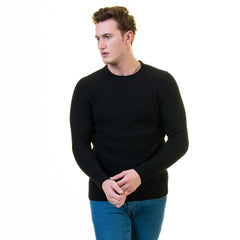 Solid Black Printed European Wool Luxury Zippered With Sweater Jacket Warm Winter Tailor Fit
