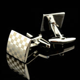 Mens Stainless Steel Silver Squares Cufflinks for Shirt with Box - Hand Crafted Perfect Gift - Amedeo Exclusive