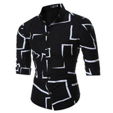Men's Button down Tailor Fit Soft 100% Cotton Short Sleeve Dress Shirt Black casual And Formal - Amedeo Exclusive