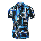 Men's Button down Tailor Fit Soft 100% Cotton Short Sleeve Dress Shirt Turquoise Blue, Black, White casual And Formal - Amedeo Exclusive