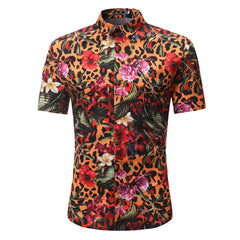 Men's Button down Tailor Fit Soft 100% Cotton Short Sleeve Dress Shirt Multi Color casual And Formal - Amedeo Exclusive