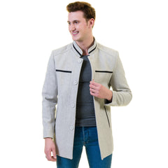 Men's European White Wool Coat Jacket Tailor fit Fine Luxury Quality Work and Casual