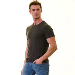 Smoke Gray European T-Shirt - Premium Cotton Crew Neck Short Sleeve Men’s T-Shirt