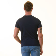 Navy Blue European T-Shirt - Premium Cotton Crew Neck Short Sleeve Men’s T-Shirt