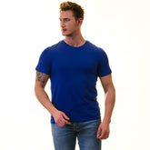 Royal Blue European Made T-Shirt - Premium Cotton Crew Neck Short Sleeve T-Shirt