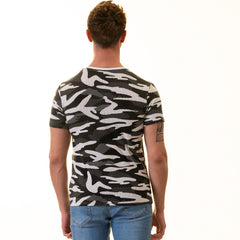 Black Camouflage European T-Shirt - Crew Neck Short Sleeve T-Shirts for Mens