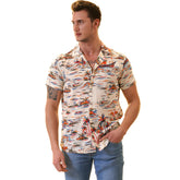 Colorful Palm Trees Hawaiian Summer Shirt for Men - European Made & Designed