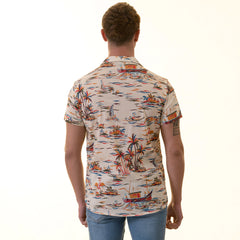 Colorful Palm Trees Hawaiian Summer Shirt for Men - European Made & Designed