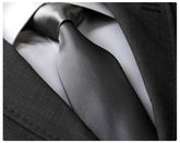 Men's Fashion Dark Grey Silk Neck Tie With Gift Box - Amedeo Exclusive