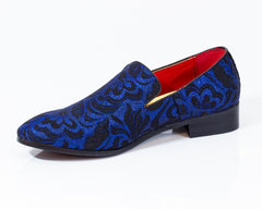 Premium Black And Blue Loafers for men designer slip on casual / dress shoes – Luxury Leather - Amedeo Exclusive
