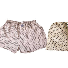 Men's Tan Anchor Cotton Boxer Brief Underwear - Amedeo Exclusive