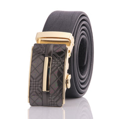 Amedeo Exclusive Men’s Black Ratchet Belt – Gold & Black Automatic Buckle (Adjustable 26”–52”) Luxury Gift Box