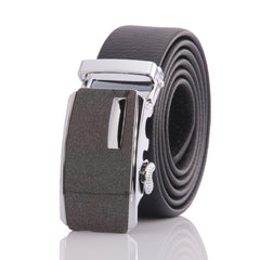Men's Stainless Steel Black Belt - Gold & Black Buckle Belt