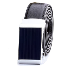 Amedeo Silver & Midnight Blue Automatic Ratchet Belt – No Holes Perfect Fit