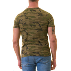 Army Camouflage T-Shirt - Crew Neck Short Sleeve T-Shirt Premium Cotton