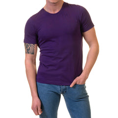 Purple T-Shirt - Premium Cotton Crew Neck Short Sleeve T-Shirts - European Made