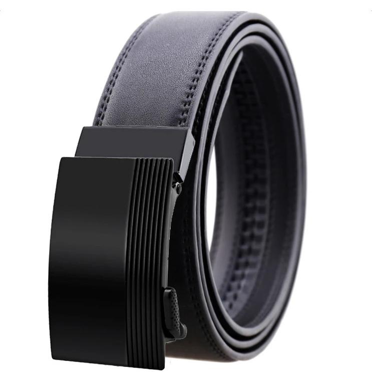 Amedeo Exclusive Men's Black Belt Black Buckle Leather - Amedeo Exclusive