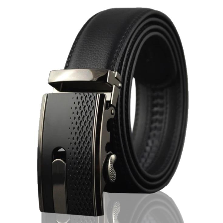 Amedeo Exclusive Men's Black Belt Black Buckle Leather - Amedeo Exclusive