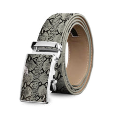 Men's Genuine Leather Smart Ratchet Automatic Belt Perfect Fit No holes! Grey - Amedeo Exclusive