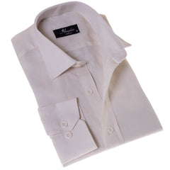 Men’s Off-White Linen Shirt - Luxury Tailor Fit European Made Button-Up
