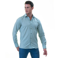 Men’s Blue Linen Shirt - Luxury Tailor Fit European Made Button-Up