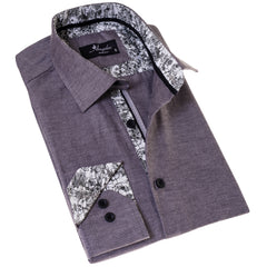 Black Oxford French Cuff Shirt - Slim Fit Cotton Shirts for Men - Work & Casual