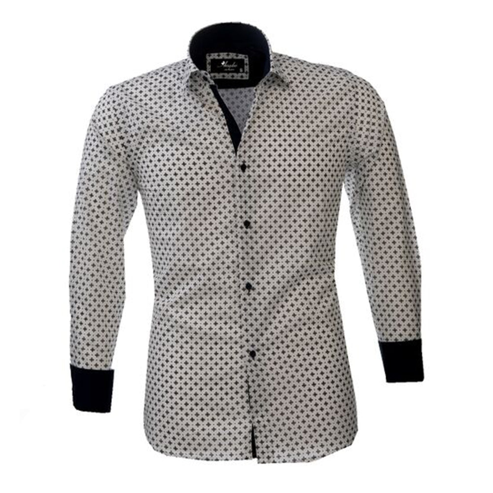 Greyish Mens Slim Fit Designer Dress Shirt - tailored Cotton Shirts for Work and Casual Wear - Amedeo Exclusive