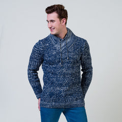 Denim Color European Wool Luxury Zippered With Sweater Jacket Warm Winter Tailor Fit