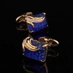 Mens Stainless Steel Orange Diamond Flies Cufflinks for Shirt with Box - Hand Crafted Perfect Gift - Amedeo Exclusive