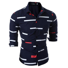 Men's Button down Tailor Fit Soft 100% Cotton Short Sleeve Dress Shirt Navy Blue casual And Formal - Amedeo Exclusive