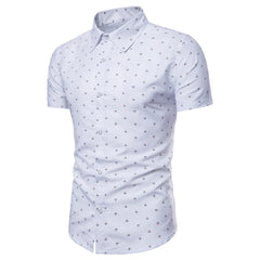 Men's Button down Tailor Fit Soft 100% Cotton Short Sleeve Dress Shirt White casual And Formal - Amedeo Exclusive