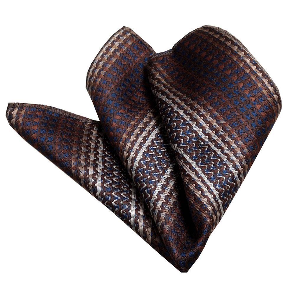Men's Brown Knitted Snowflakes Handkerchief - Amedeo Exclusive