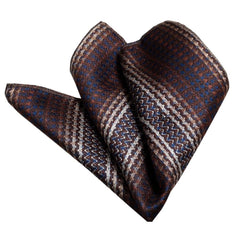 Men's Brown Knitted Snowflakes Handkerchief - Amedeo Exclusive