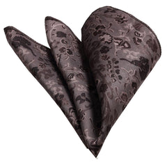 Men's Brown Paisley Pocket Square Hanky Handkerchief - Amedeo Exclusive