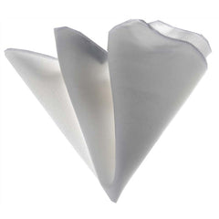 Men's White Pocket Square Hanky Handkerchief - Amedeo Exclusive