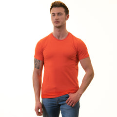 Orange European T-Shirt - Premium Cotton Crew Neck Short Sleeve Men’s T-Shirt