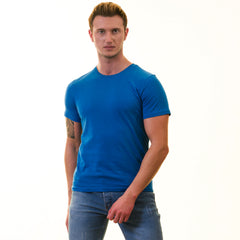 Blue European T-Shirt - Premium Cotton Crew Neck Short Sleeve Men’s T-Shirt