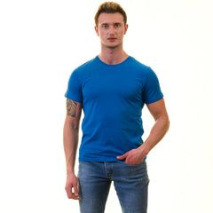 Blue European T-Shirt - Premium Cotton Crew Neck Short Sleeve Men’s T-Shirt
