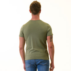 Khaki European T-Shirt - Premium Cotton Crew Neck Short Sleeve T-Shirt for Mens