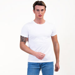White Crew Neck Short Sleeve T-Shirts - European Made T-Shirt - Premium Cotton